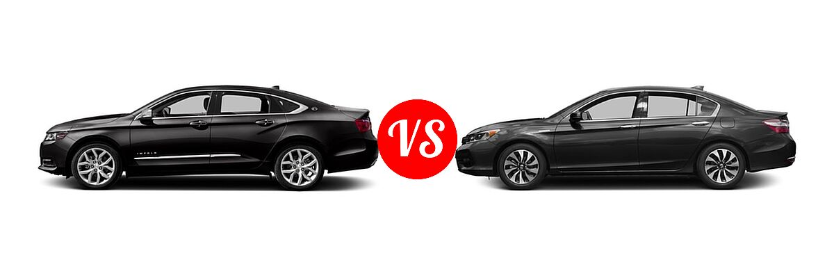 2017 Chevrolet Impala Sedan Premier vs. 2017 Honda Accord Hybrid Sedan EX-L - Side Comparison