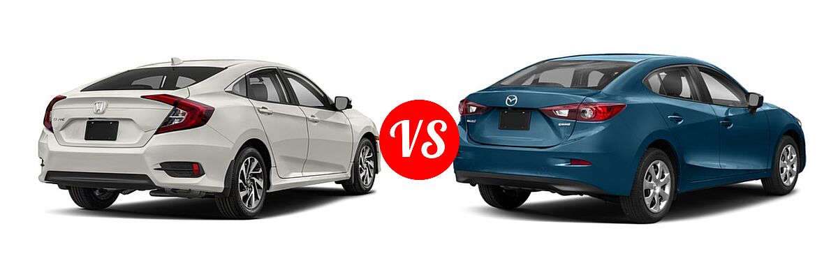 2018 Honda Civic Sedan EX vs. 2018 Mazda 3 Sedan Sport - Rear Right Comparison