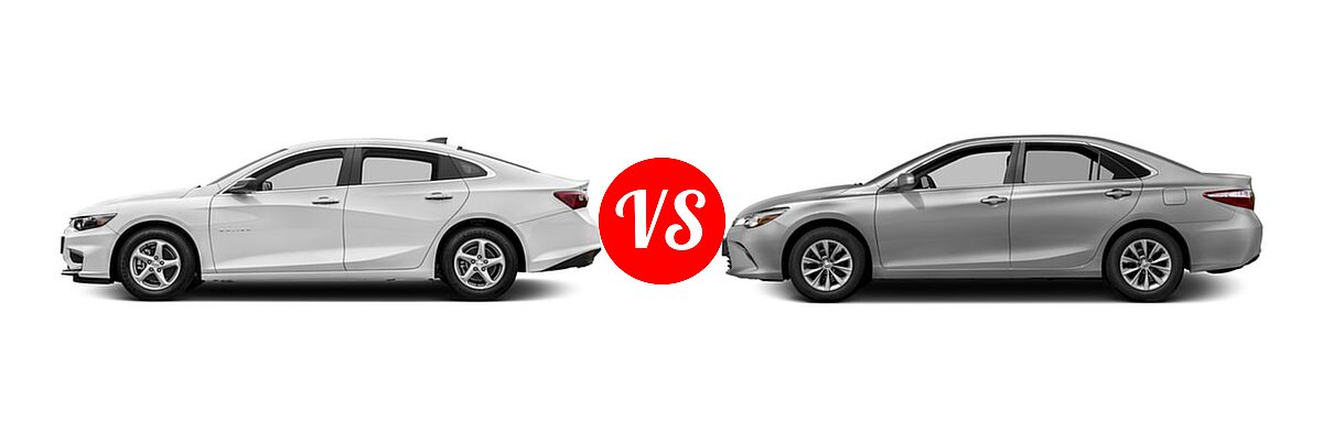2017 Chevrolet Malibu Sedan L / LS vs. 2017 Toyota Camry Sedan LE / XLE - Side Comparison