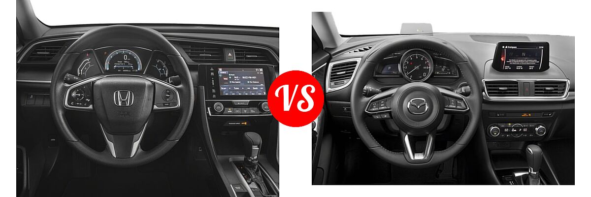 2018 Honda Civic Sedan EX vs. 2018 Mazda 3 Sedan Grand Touring - Dashboard Comparison