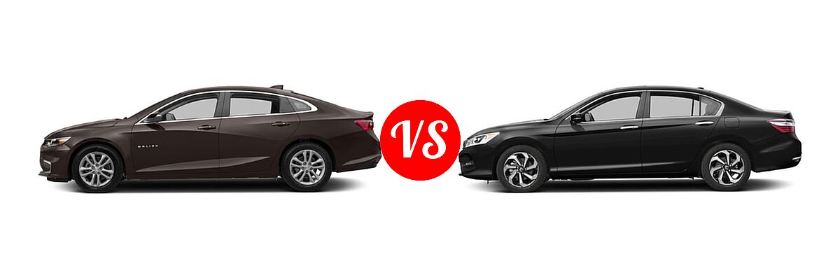 2017 Chevrolet Malibu Sedan Hybrid Hybrid vs. 2017 Honda Accord Sedan EX-L - Side Comparison