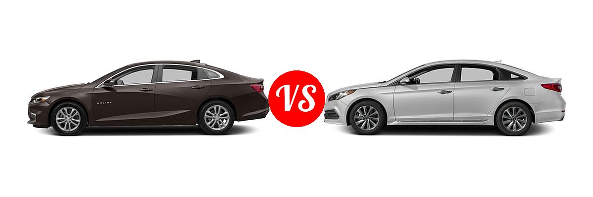2017 Chevrolet Malibu Sedan Hybrid Hybrid vs. 2017 Hyundai Sonata Sedan Sport - Side Comparison