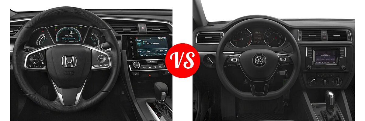 2018 Honda Civic Sedan EX vs. 2018 Volkswagen Jetta Sedan 1.4T S / 1.4T SE / 1.4T Wolfsburg Edition / 1.8T SE Sport / 1.8T SEL - Dashboard Comparison