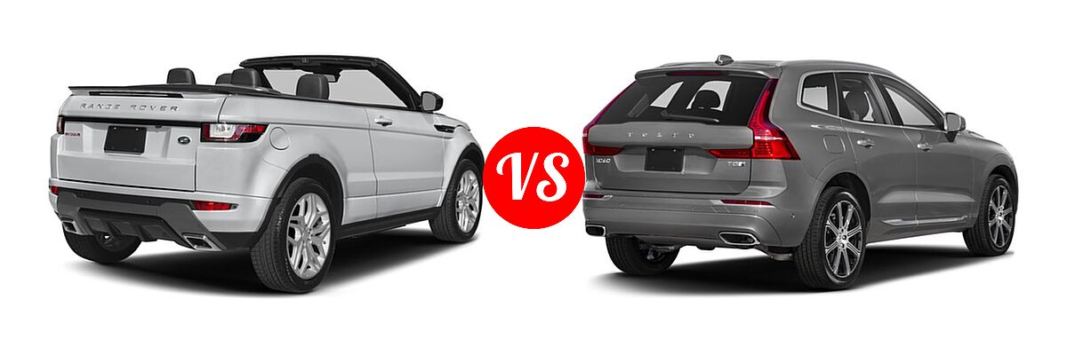 2018 Land Rover Range Rover Evoque SUV HSE Dynamic / SE Dynamic vs. 2018 Volvo XC60 SUV Hybrid Inscription / Momentum / R-Design - Rear Right Comparison
