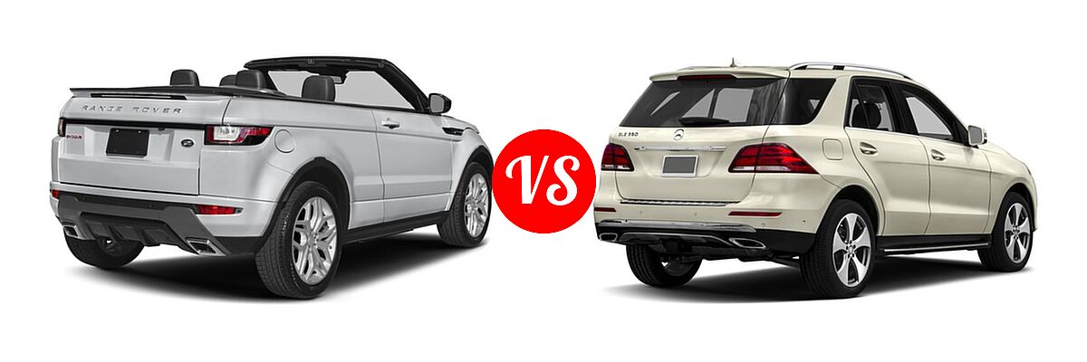 2018 Land Rover Range Rover Evoque SUV HSE Dynamic / SE Dynamic vs. 2018 Mercedes-Benz GLE-Class SUV GLE 350 - Rear Right Comparison