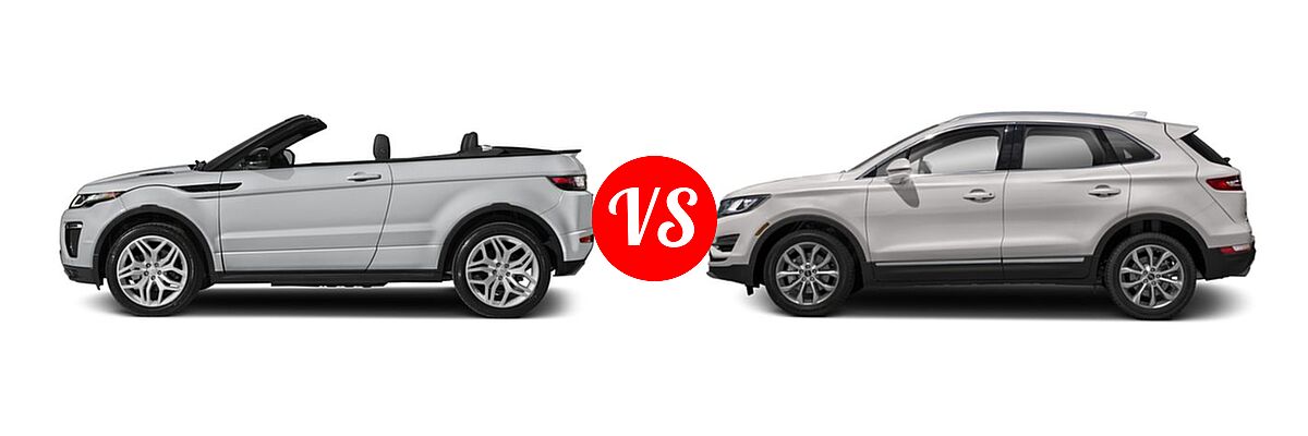 2018 Land Rover Range Rover Evoque SUV HSE Dynamic / SE Dynamic vs. 2018 Lincoln MKC SUV Black Label / Premiere / Reserve / Select - Side Comparison