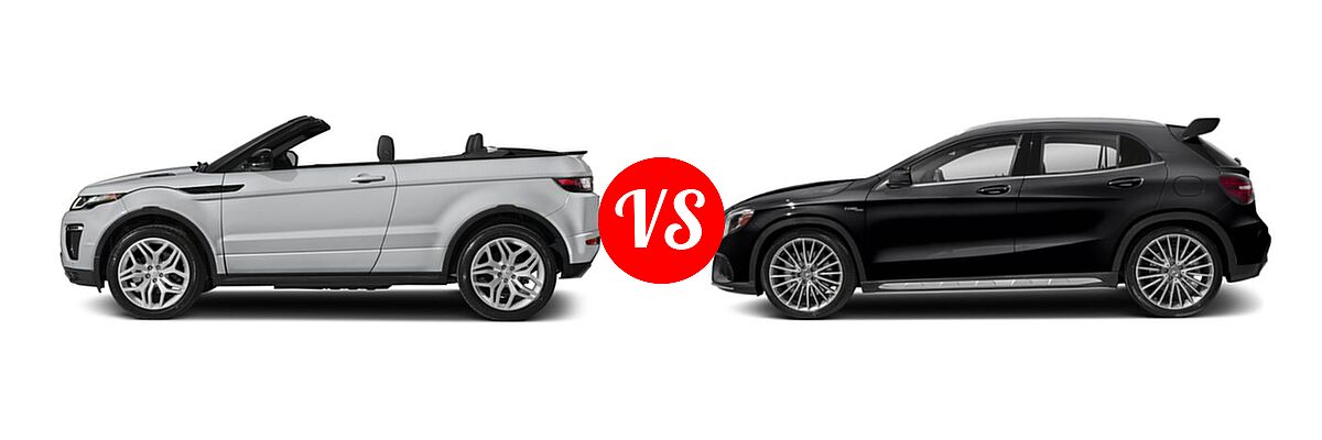 2018 Land Rover Range Rover Evoque SUV HSE Dynamic / SE Dynamic vs. 2018 Mercedes-Benz GLA-Class AMG GLA 45 4MATIC SUV AMG GLA 45 - Side Comparison