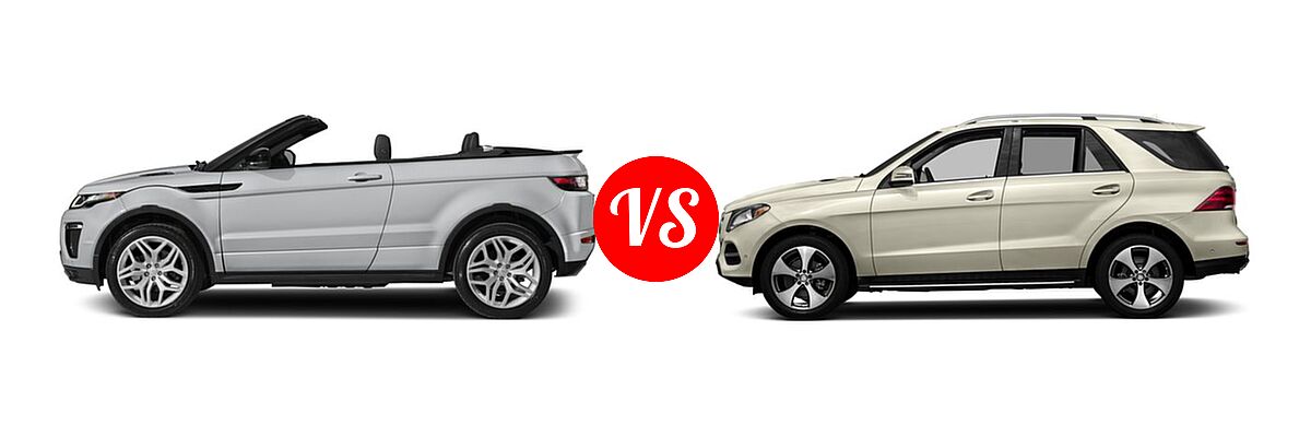 2018 Land Rover Range Rover Evoque SUV HSE Dynamic / SE Dynamic vs. 2018 Mercedes-Benz GLE-Class SUV GLE 350 - Side Comparison