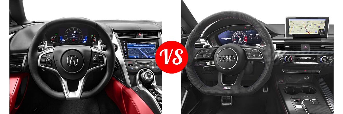 2018 Acura NSX Coupe Coupe vs. 2018 Audi RS 5 Coupe 2.9 TFSI quattro tiptronic - Dashboard Comparison