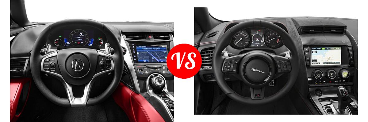 2018 Acura NSX Coupe Coupe vs. 2018 Jaguar F-TYPE SVR Coupe SVR - Dashboard Comparison