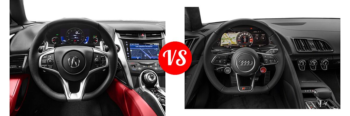 2018 Acura NSX Coupe Coupe vs. 2021 Audi R8 Coupe V10 / V10 performance - Dashboard Comparison