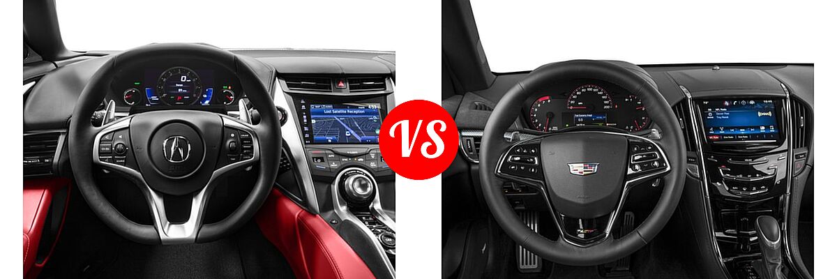 2018 Acura NSX Coupe Coupe vs. 2018 Cadillac ATS-V Coupe 2dr Cpe - Dashboard Comparison