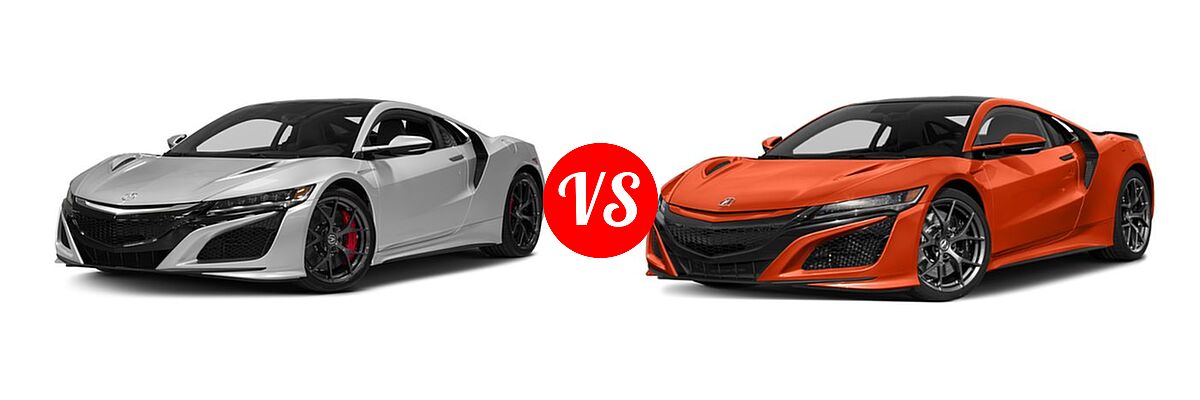 2018 Acura NSX Coupe Coupe vs. 2019 Acura NSX Coupe Hybrid Coupe - Front Left Comparison