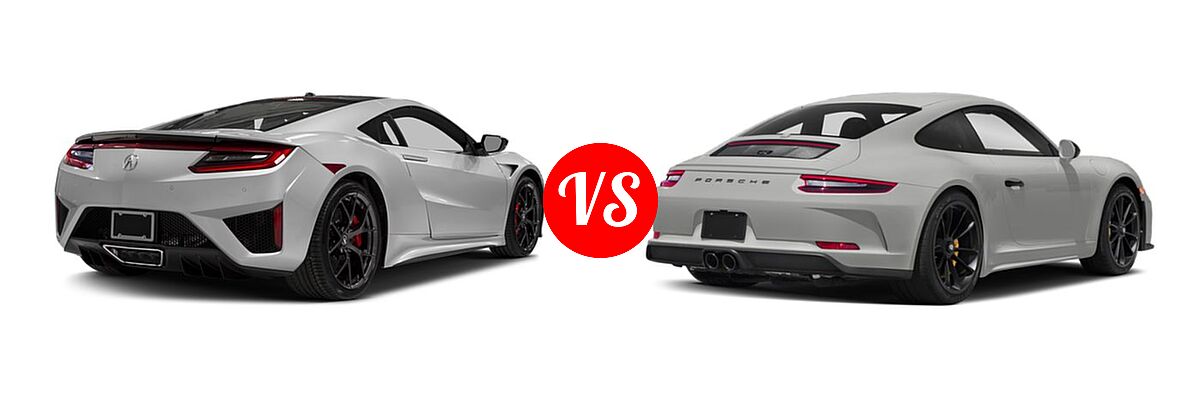 2018 Acura NSX Coupe Coupe vs. 2018 Porsche 911 GT3 Coupe GT3 - Rear Right Comparison