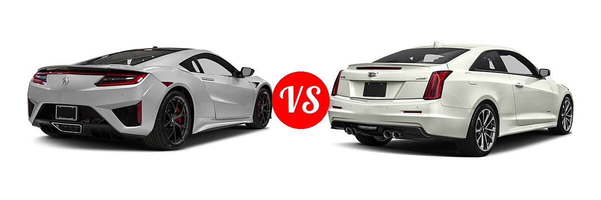 2018 Acura NSX Coupe Coupe vs. 2018 Cadillac ATS-V Coupe 2dr Cpe - Rear Right Comparison