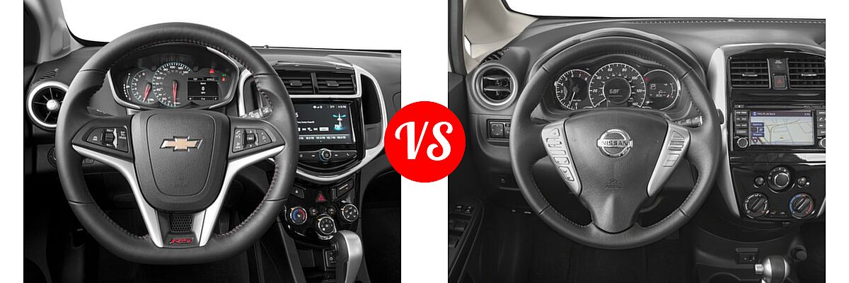 2017 Chevrolet Sonic Hatchback LT / Premier vs. 2017 Nissan Versa Note Hatchback SL - Dashboard Comparison