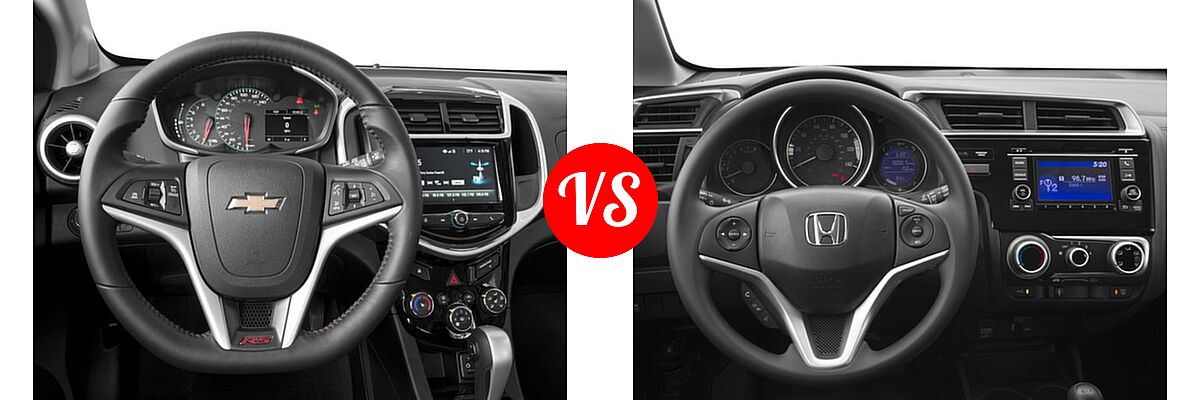 2017 Chevrolet Sonic Hatchback LT / Premier vs. 2017 Honda Fit Hatchback LX - Dashboard Comparison