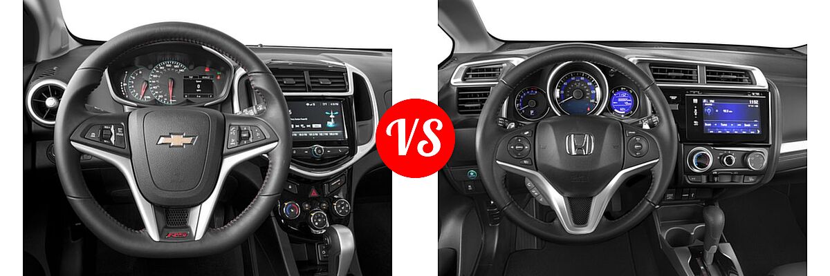 2017 Chevrolet Sonic Hatchback LT / Premier vs. 2017 Honda Fit Hatchback EX-L - Dashboard Comparison