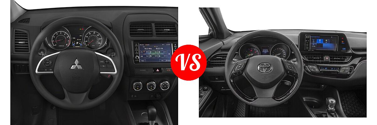 2018 Mitsubishi Outlander Sport SUV ES 2.0 / LE 2.0 / SE 2.4 / SEL 2.4 vs. 2018 Toyota C-HR SUV XLE / XLE Premium - Dashboard Comparison