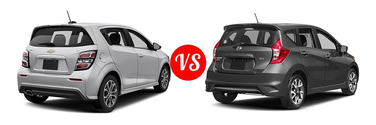 2017 Chevrolet Sonic Hatchback LT / Premier vs. 2017 Nissan Versa Note Hatchback SR - Rear Right Comparison