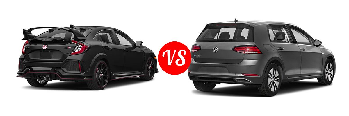 2018 Honda Civic Type R Touring Hatchback Touring vs. 2018 Volkswagen e-Golf Hatchback Electric SE / SEL / SEL Premium - Rear Right Comparison