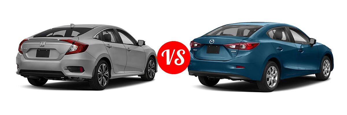 2018 Honda Civic Sedan EX-L vs. 2018 Mazda 3 Sedan Sport - Rear Right Comparison