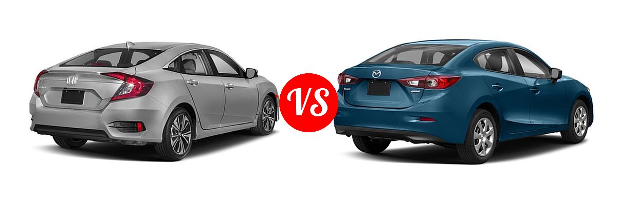 2018 Honda Civic Sedan EX-T vs. 2018 Mazda 3 Sedan Sport - Rear Right Comparison