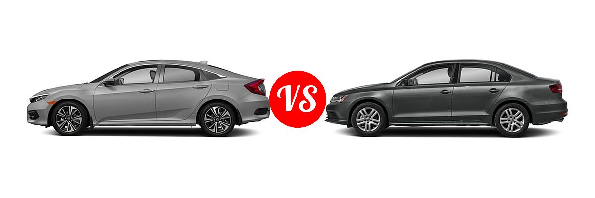 2018 Honda Civic Sedan EX-L vs. 2018 Volkswagen Jetta Sedan 1.4T S / 1.4T SE / 1.4T Wolfsburg Edition / 1.8T SE Sport / 1.8T SEL - Side Comparison