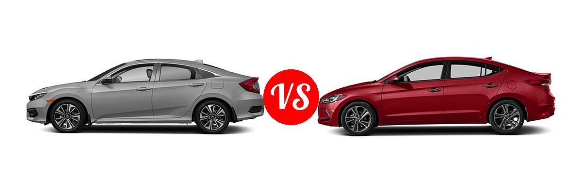 2018 Honda Civic Sedan EX-L vs. 2018 Hyundai Elantra Sedan Limited - Side Comparison
