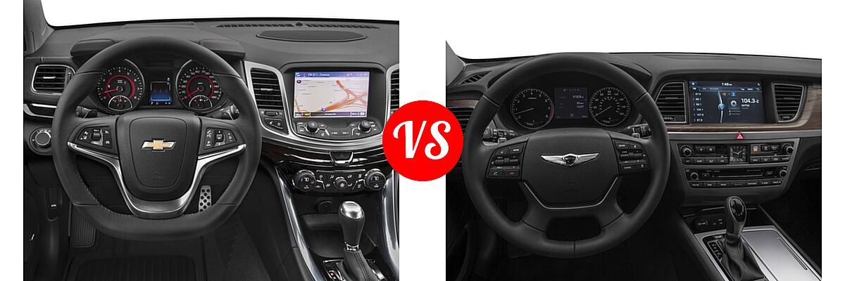 2017 Chevrolet SS Sedan 4dr Sdn vs. 2017 Genesis G80 Sedan 5.0L Ultimate - Dashboard Comparison