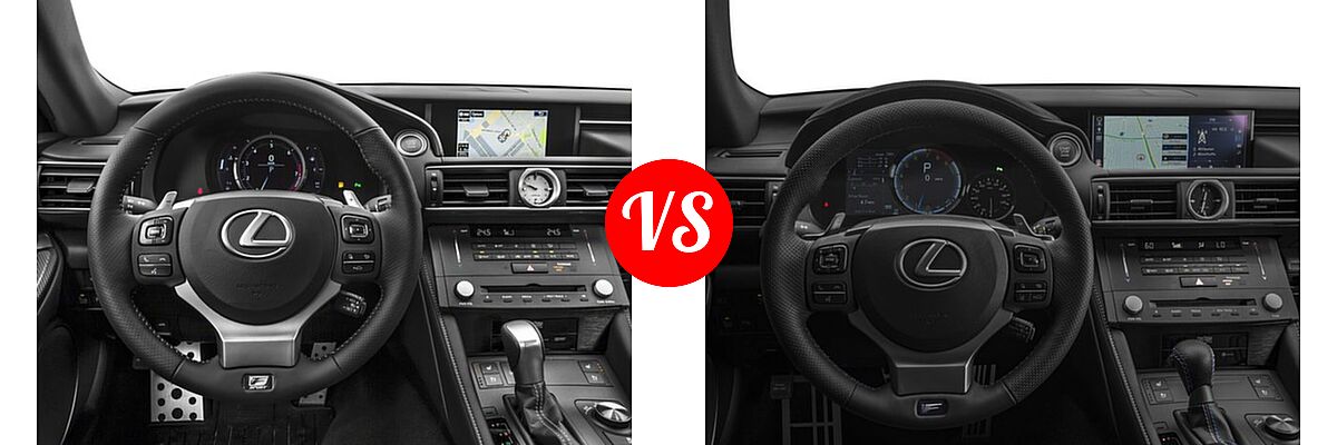 2018 Lexus RC 350 Coupe RC 350 vs. 2018 Lexus RC F Coupe RWD - Dashboard Comparison