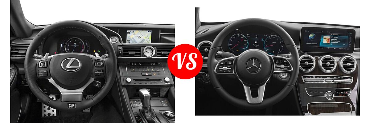 2018 Lexus RC 350 Coupe RC 350 vs. 2020 Mercedes-Benz C-Class Coupe C 300 - Dashboard Comparison