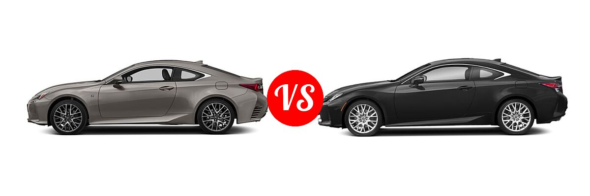 2018 Lexus RC 350 Coupe RC 350 vs. 2020 Lexus RC 350 Coupe RC 350 - Side Comparison