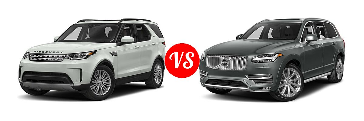 2018 Land Rover Discovery SUV Diesel HSE / HSE Luxury vs. 2018 Volvo XC90 SUV Inscription - Front Left Comparison