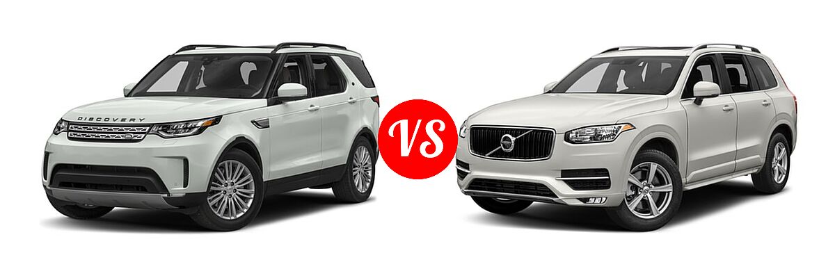 2018 Land Rover Discovery SUV Diesel HSE / HSE Luxury vs. 2018 Volvo XC90 SUV Momentum - Front Left Comparison