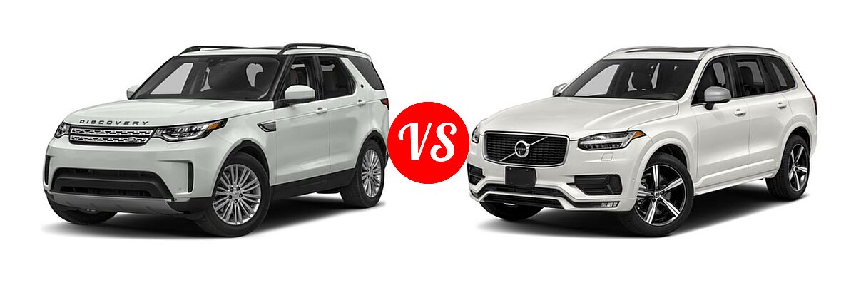 2018 Land Rover Discovery SUV Diesel HSE / HSE Luxury vs. 2018 Volvo XC90 SUV R-Design - Front Left Comparison