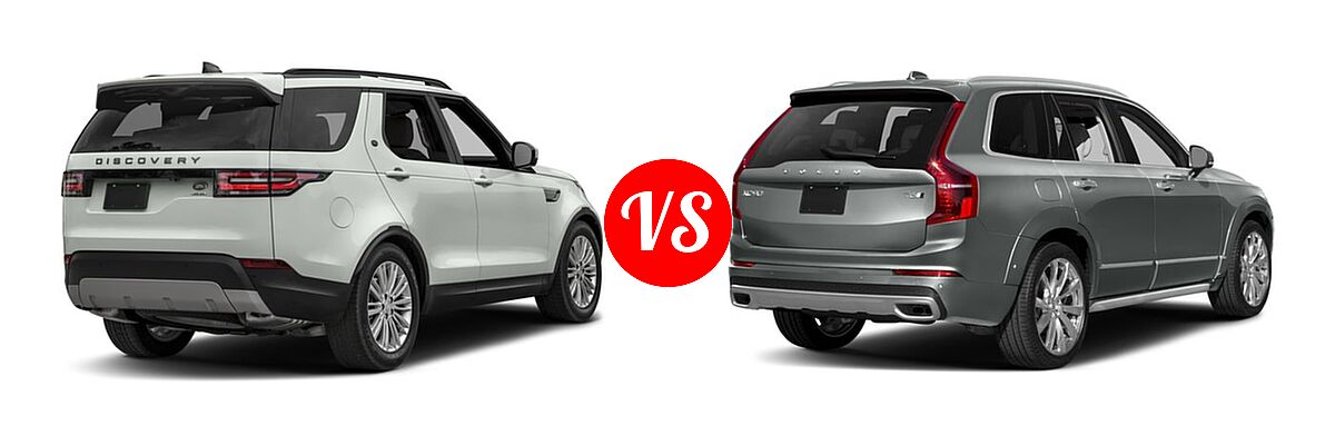 2018 Land Rover Discovery SUV Diesel HSE / HSE Luxury vs. 2018 Volvo XC90 SUV Inscription - Rear Right Comparison