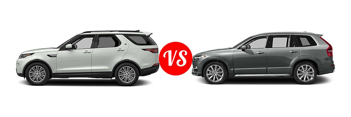 2018 Land Rover Discovery SUV Diesel HSE / HSE Luxury vs. 2018 Volvo XC90 SUV Inscription - Side Comparison