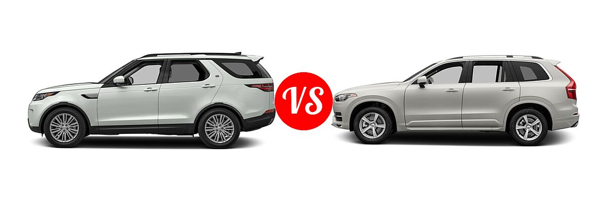 2018 Land Rover Discovery SUV Diesel HSE / HSE Luxury vs. 2018 Volvo XC90 SUV Momentum - Side Comparison