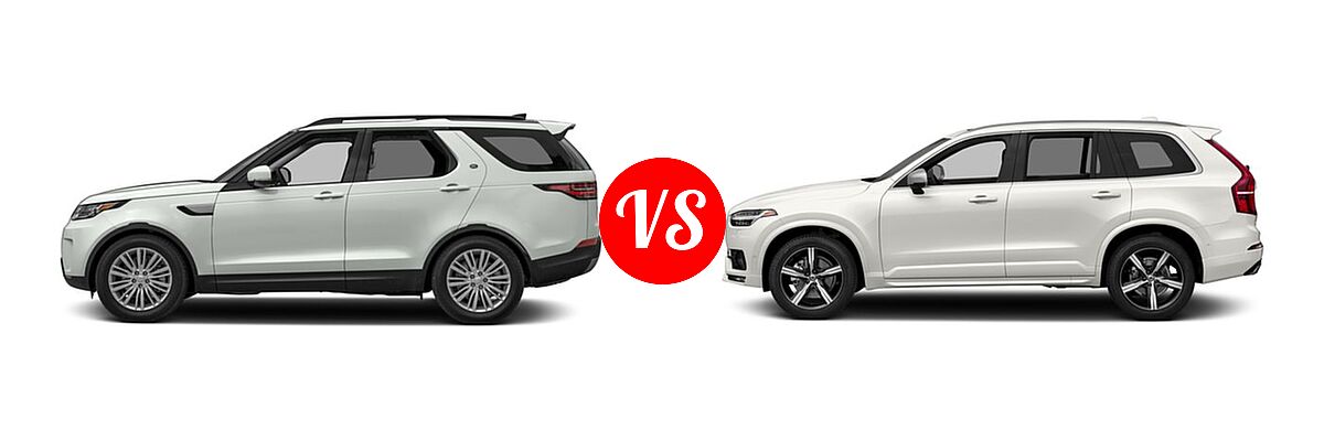 2018 Land Rover Discovery SUV Diesel HSE / HSE Luxury vs. 2018 Volvo XC90 SUV R-Design - Side Comparison