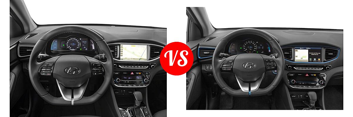 2018 Hyundai Ioniq Hybrid Hatchback Blue / Limited / SEL vs. 2018 Hyundai Ioniq Plug-In Hybrid Hatchback Limited - Dashboard Comparison