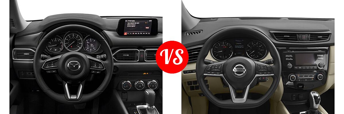 2018 Mazda CX-5 SUV Sport vs. 2018 Nissan Rogue SUV S / SV - Dashboard Comparison