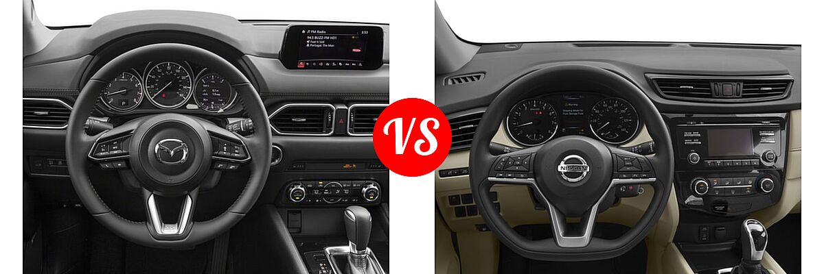 2018 Mazda CX-5 SUV Touring vs. 2018 Nissan Rogue SUV S / SV - Dashboard Comparison