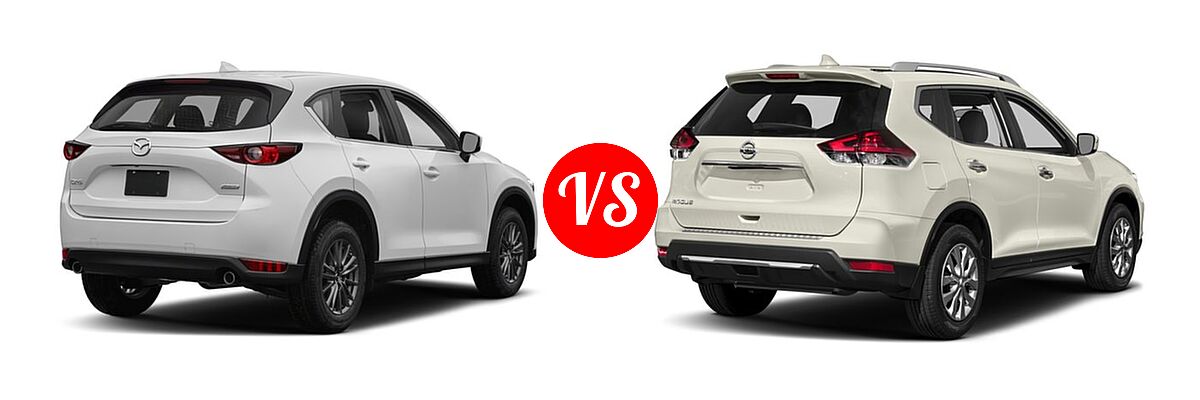 2018 Mazda CX-5 SUV Sport vs. 2018 Nissan Rogue SUV S / SV - Rear Right Comparison