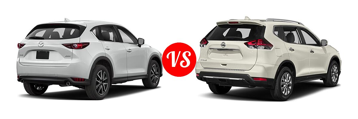 2018 Mazda CX-5 SUV Touring vs. 2018 Nissan Rogue SUV S / SV - Rear Right Comparison