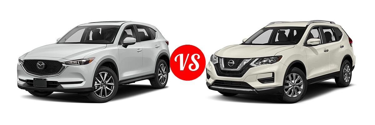 2018 Mazda CX-5 SUV Touring vs. 2018 Nissan Rogue SUV S / SV - Front Left Comparison
