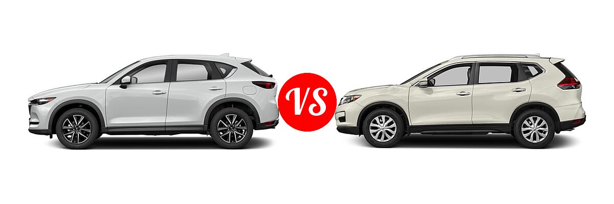 2018 Mazda CX-5 SUV Touring vs. 2018 Nissan Rogue SUV S / SV - Side Comparison