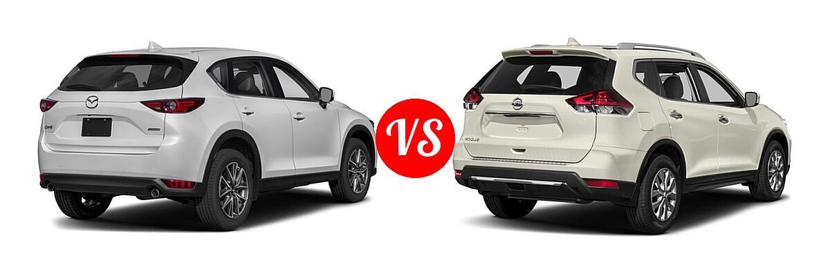 2018 Mazda CX-5 SUV Grand Touring vs. 2018 Nissan Rogue SUV S / SV - Rear Right Comparison