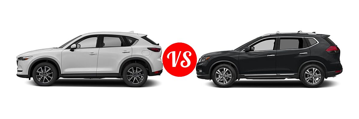 2018 Mazda CX-5 SUV Grand Touring vs. 2018 Nissan Rogue SUV SL - Side Comparison
