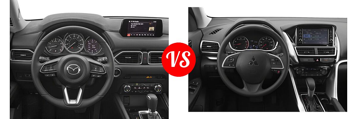 2018 Mazda CX-5 SUV Grand Touring vs. 2018 Mitsubishi Eclipse Cross SUV ES / LE / SE / SEL - Dashboard Comparison